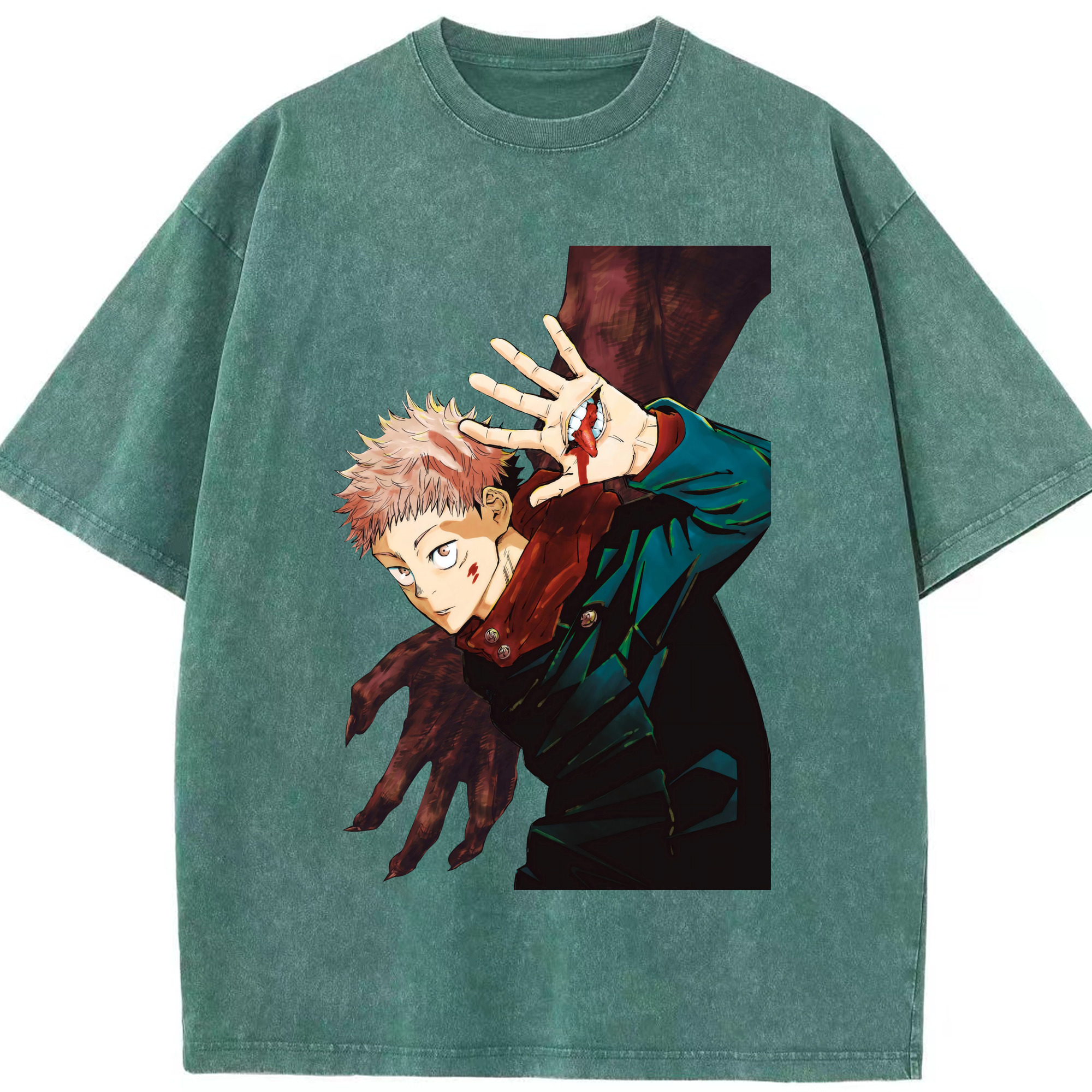 （画像用） 呪術廻戦 Jujutsu Kaisen 綿100% ヴィンテージ風 半袖Tシャツ（フロントプリント）